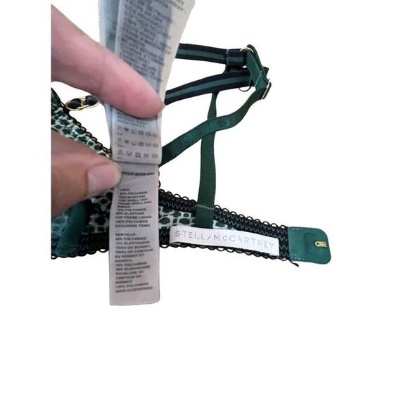 STELLA McCARTNEY Intimates Black Lace Bra Green Cup Underwire S230-255 32C NWOT - Picture 8 of 11